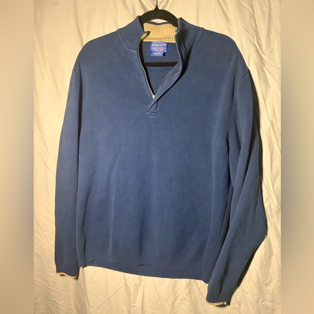 EUC Pendleton Blue Half zip sweater size medium